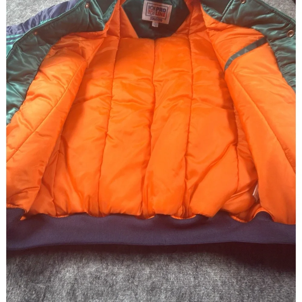 Vintage 90s Starter Pro Line Miami Dolphins NFL Puffer Jacket Mens XL Big Logo